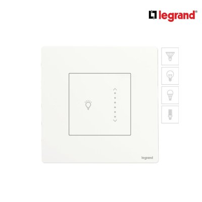 Legrand สวิตซ์ไฟหรี่แบบสัมผัส (สำหรับหลอด LED) 300W สีขาว 1G 300W Touch Sliding Dimmer | Mallia Senses | 281286MW