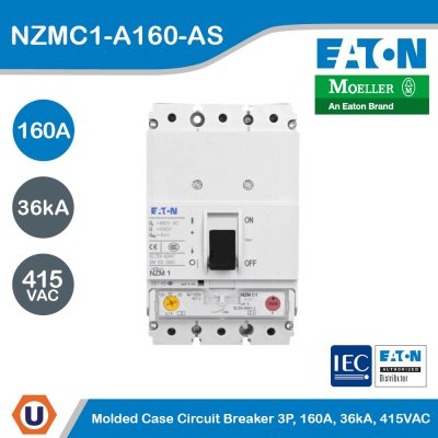 EATON Molded Case Circuit-Breaker (MCCB) 3P 160A 36kA 415VAC | NZMC1-A160-AS