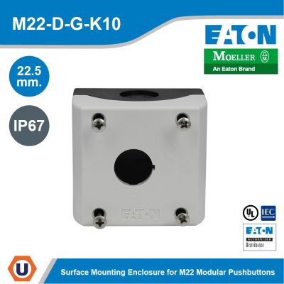 EATON M22 Series One-Element Surface Mounting Enclosure 22.5 mm IP67 Enclosure White | M22-I1