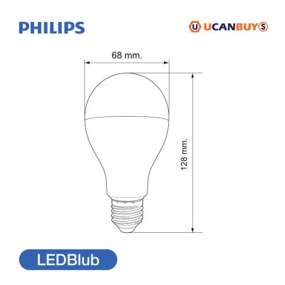 PHILIPS หลอดไฟ LED Bulb 19W ขั้วE27 แสงคูลเดย์ไลท์ 6500K 230V | 929003782349