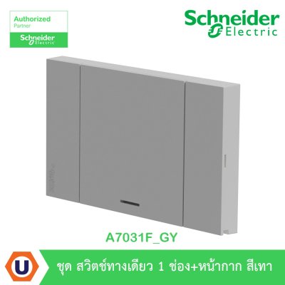 Schneider Electric ชุดสวิตช์ทางเดียว 1 ตัว Size E ประกอบสำเร็จรูป | สีเทา | AvatarOn A | A7031F_GY
