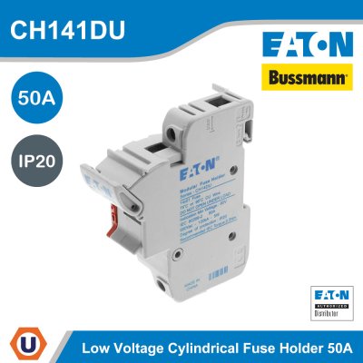 EATON Bussmann 50A Rail Mount Fuse Holder for 14x51 mm. Fuse 1P | CH141DU