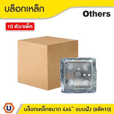 แพ็ค 10 | บล็อกเหล็กแบบฝัง ขนาด 4x4 นิ้ว Surface Mounted Box