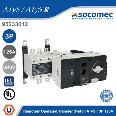Socomec Remotely Operated Transfer Switch ATyS r 3P 125A | 95233012