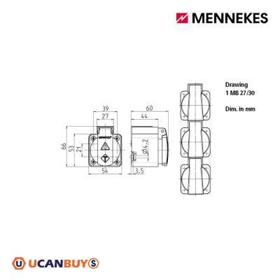 MENNEKES ฝาหลังปลั๊กตัวเมียติดลอย IP44 รุ่น SCHUKO รหัส 10715