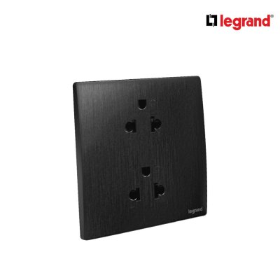 แพ็ค4 | Legrand ชุดเต้ารับคู่ 3 ขา ลายบรัชสีดำ รุ่นมาเรียเซนต์ | Mallia Senses | 281104BB