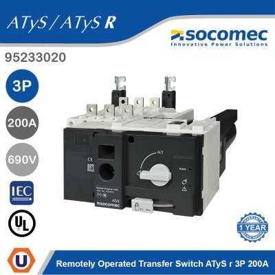 Socomec Remotely Operated Transfer Switch ATyS r 3P 200A | 95233020