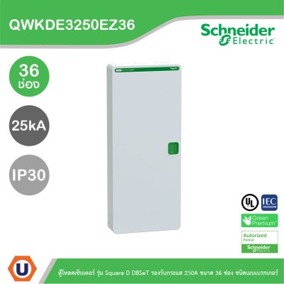 Schneider ตู้โหลดเซ็นเตอร์ รุ่นSquare D DBSeT รองรับกระแส 250A ขนาด36ช่อง | QWKDE3250EZ36