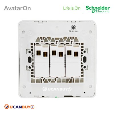 Schneider Electric ชุดสวิตซ์ทางเดียว 3 ตัว สีดำ รุ่น AvatarOn E, 16AX, 250V, 3 Gang 1 Way Switch, Black