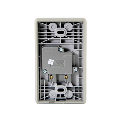 Schneider สวิตช์กดกระดิ่งกันน้ำพร้อมไฟสํญญาณสีฟ้า IP44 สีเทา+กล่องกระดิ่ง สีขาว รุ่น Concept