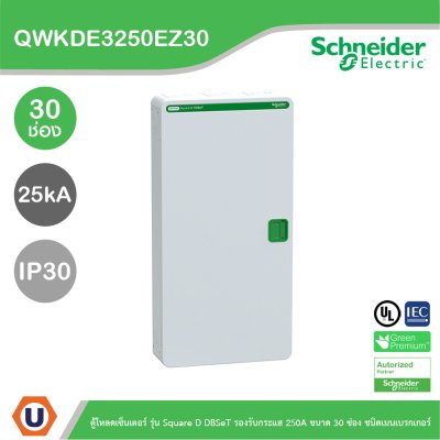 Schneider ตู้โหลดเซ็นเตอร์ รุ่นSquare D DBSeT รองรับกระแส 250A ขนาด30ช่อง | QWKDE3250EZ30