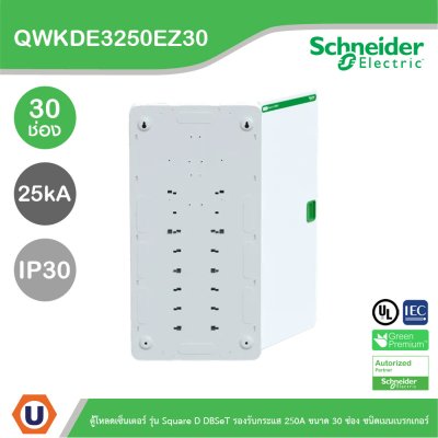 Schneider ตู้โหลดเซ็นเตอร์ รุ่นSquare D DBSeT รองรับกระแส 250A ขนาด30ช่อง | QWKDE3250EZ30
