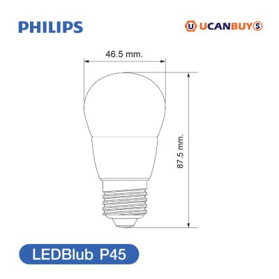 PHILIPS หลอดไฟ LED Bulb 3W ขั้วE27 แสงวอร์มไวท์ 3000K 230V ทรง P45 | 929002973607