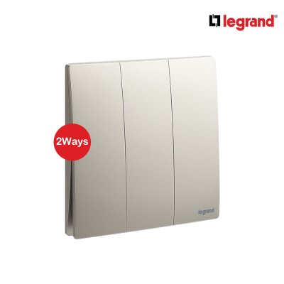 Legrand สวิตช์สองทาง 3 ช่อง สีแชมเปญ 3G 2Ways Switch 16AX รุ่นมาเรียเซนต์ | Mallia Senses | 281005CH