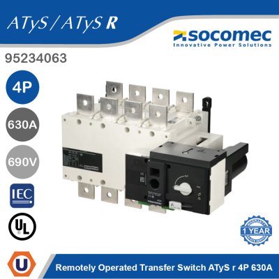 Socomec Remotely Operated Transfer Switch ATyS r 4P 630A | 95234063