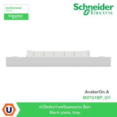 Schneider Electric ฝาปิดช่องว่างพร้อมตะแกรง สีเทา Blank plate, Gray รุ่น AvatarOn A I M3T01BP_GY