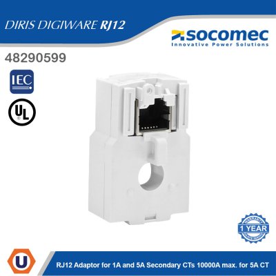 Socomec RJ12 Adaptor for 1A and 5A Secondary CTs 10000A max. for 5A CT | 48290599