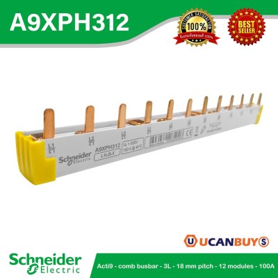 Schneider Electric Acti9 comb busbar 3L 18 mm pitch 12 modules 100A | A9XPH312