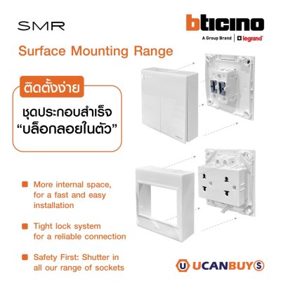 Legrand เต้ารับคอมพิวเตอร์ Cat 5E Computer RJ45 Socket รุ่น SMR รหัส P50303N สีขาว