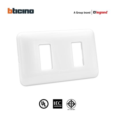 BTicino หน้ากากฝาครอบ ขนาด 2 ช่อง สีขาว Cover Plate 2Module White รุ่น Magic Advance | M903/12P
