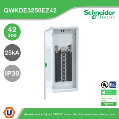 Schneider ตู้โหลดเซ็นเตอร์ รุ่นSquare D DBSeT รองรับกระแส 250A ขนาด42ช่อง | QWKDE3250EZ42