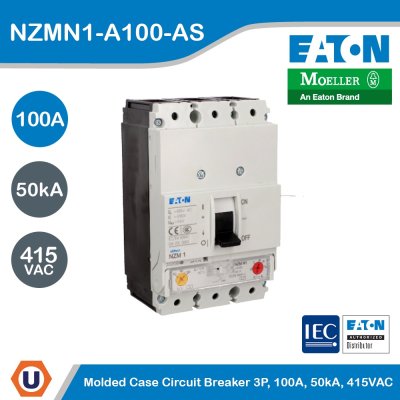 EATON Molded Case Circuit-Breaker (MCCB) 3P 100A 50kA 415VAC | NZMN1-A100-AS