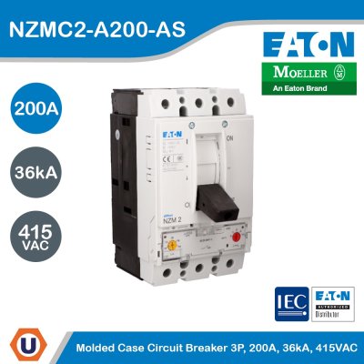 EATON Molded Case Circuit-Breaker (MCCB) 3P 200A 36kA 415VAC | NZMC2-A200-AS