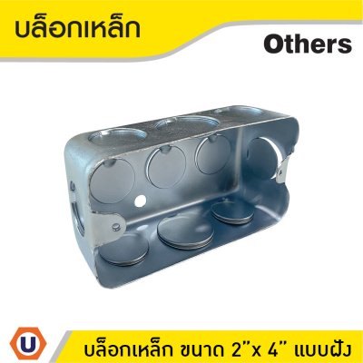 บล็อกเหล็ก ขนาด 2x4 Box เหล็กฝัง แบบตื้น กล่องเหล็ก