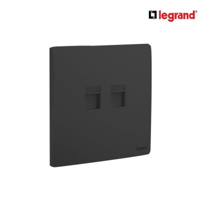 Legrand เต้ารับคอมพิวเตอร์ Lan Cat6 + เต้ารับโทรศัพท์ สีดำ RJ11+ CatT6 UTP Socket | Mallia Senses | 281166MB