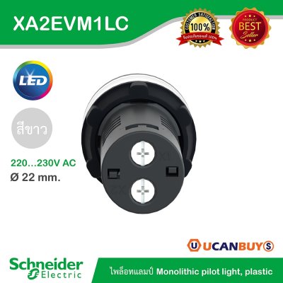 Schneider Electric Pilot Lamp ไพลอตแลมป์ LED ขนาด 22 mm สีขาว แรงดันไฟเลี้ยง 220/230 VAC | XA2EVM1LC