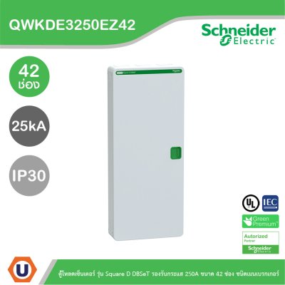 Schneider ตู้โหลดเซ็นเตอร์ รุ่นSquare D DBSeT รองรับกระแส 250A ขนาด42ช่อง | QWKDE3250EZ42