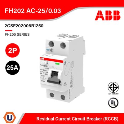 ABB 2CSF202006R1250 FH202 AC-25/0.03 Residual Current Circuit Breaker รุ่น FH200 Series