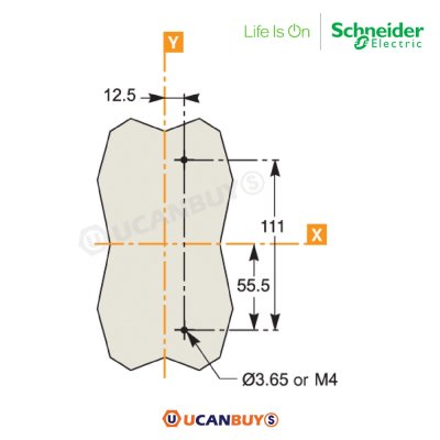 Schneider Electric EZC เซอร์กิตเบรกเกอร์สวิตช์ตัดตอนอัตโนมัติ (MCCB) 80A ชนิด 2 โพล ขนาดเฟรม 100A (30kA) I EZC100H2080T