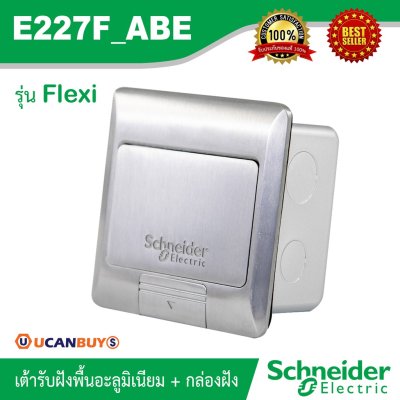 Schneider เต้ารับฝังพื้นอลูมิเนียม พร้อมกล่องฝัง ไม่รวมอุปกรณ์ภายใน S-Flexi