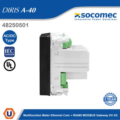 Socomec Multifunction Meter DIRIS A-40 + RS485 MODBUS gateway I/O 3/2 | 48250501