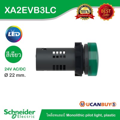 Schneider Electric Pilot Lamp ไพลอตแลมป์ LED ขนาด 22 mm สีเขียว 24 V AC/DC | XA2EVB3LC