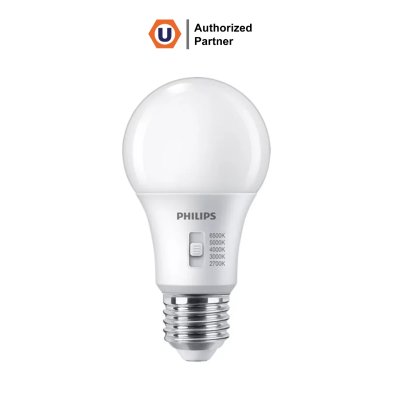 Philips หลอดไฟ Philips LED 8W ปรับเลือกเองได้ 5แสง หรี่แสงได้ Selectable & Dimmable ขั้วE27