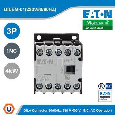 EATON Moeller Series DILEM Mini Contactor 3P 220V 50/60Hz 4kW | DILEM-01(230V50/60HZ)