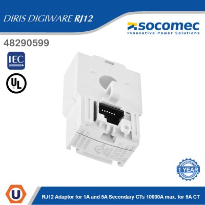 Socomec RJ12 Adaptor for 1A and 5A Secondary CTs 10000A max. for 5A CT | 48290599