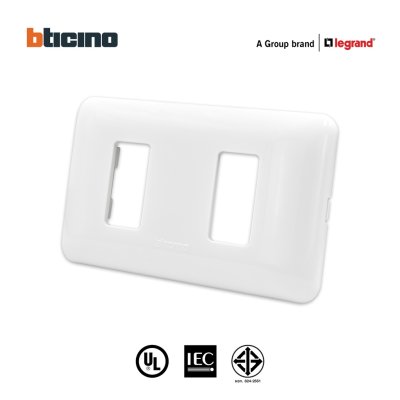 BTicino หน้ากากฝาครอบ ขนาด 2 ช่อง สีขาว Cover Plate 2Module White รุ่น Magic Advance | M903/12P