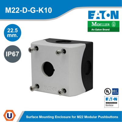 EATON M22 Series One-Element Surface Mounting Enclosure 22.5 mm IP67 Enclosure White | M22-I1