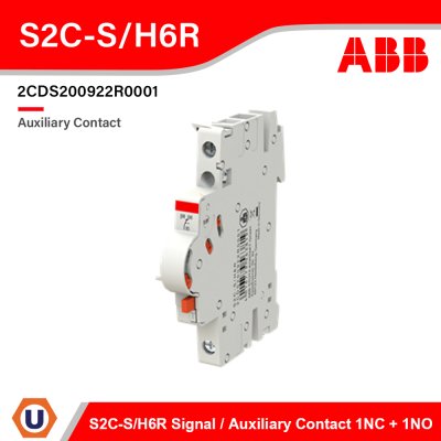 ABB S2C-S/H6R Signal / Auxiliary Contact 1NC + 1NO, 2 Contact, Side Mount, 1.5 A DC, 6 A AC I 2CDS200922R0001