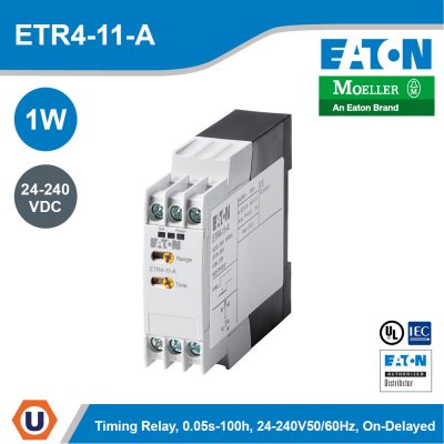 EATON Moeller Series ETR4 Timing Relay 24-240VDC On-Delayed | ETR4-11-A