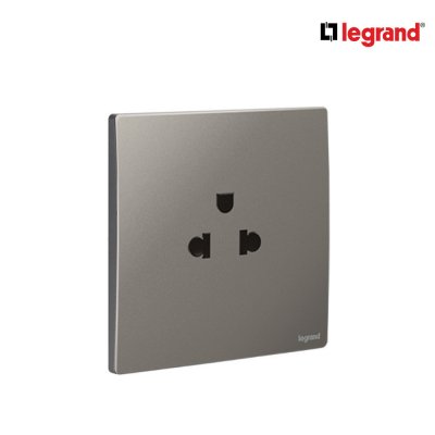 แพ็ค4 | Legrand ชุดเต้ารับเดี่ยว 3 ขา มีม่านนิรภัย สีเทาดำ รุ่นมาเรียเซนต์ | Mallia Senses | 281103DS