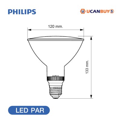 PHILIPS หลอดไฟ LED PAR38 12W ขั้วE27 มุมD100 ปรับได้ 5แสง 2700/3000/4000/5000/6500K | 929004273219