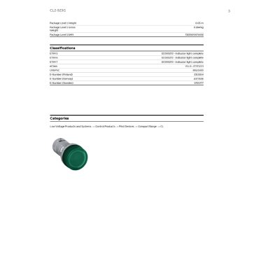 ABB Pilot lamp (with LED) ไฟเลี้ยง 230 VAC Green | 1SFA619403R5232 | CL2-523G