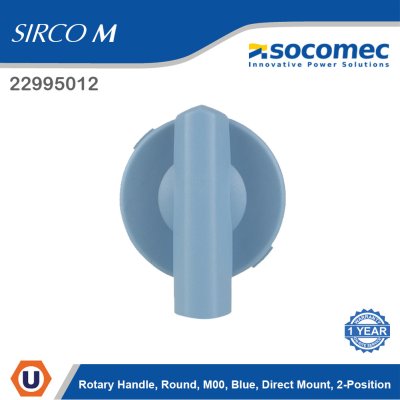 Socomec Rotary Handle Round M00 Type Blue Direct Mount 2-Position | 22995012
