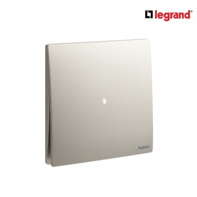 Legrand สวิตช์สองทาง 1 ช่อง สีแชมเปญ มีไฟ LED 1G 2Ways 16AX Illuminated Switch | Mallia Senses | 281011CH