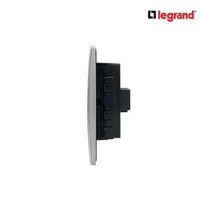 แพ็ค10 | Legrand ชุดเต้ารับคู่ 3 ขา มีม่านนิรภัย สีอลูมิเนียม รุ่นมาเรียเซนต์ | Mallia Senses | 281104BA