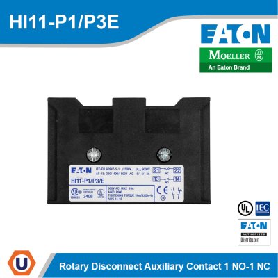 EATON Rotary Disconnect Auxiliary Contact For P1-P3 1NO-1NC | HI11-P1/P3E